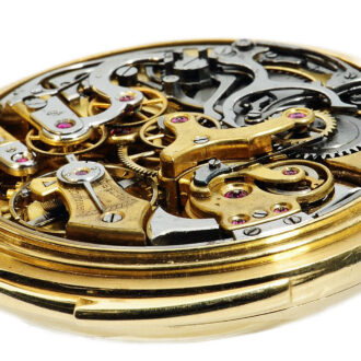 Swiss gold hunting cased minute repeating pocket watch Circa 1920