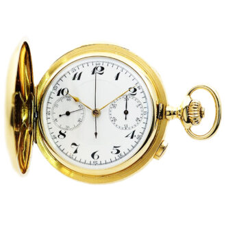 Swiss gold hunting cased minute repeating pocket watch Circa 1920