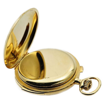 Swiss gold hunting cased minute repeating pocket watch Circa 1920