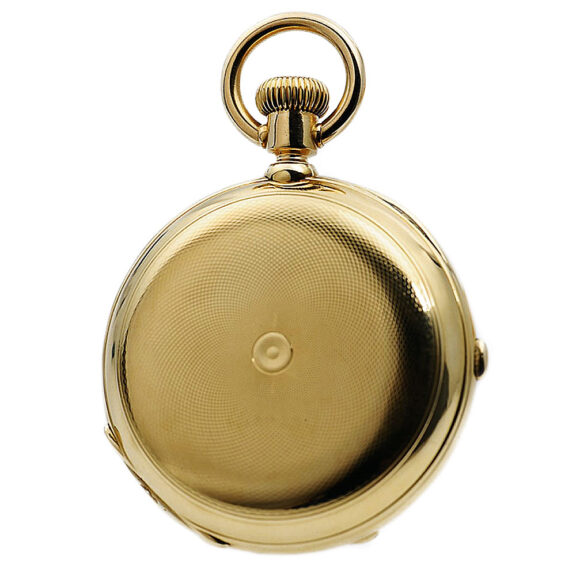 Swiss heavy gold pocket watch with chronograph Circa 1890 Swiss heavy gold pocket watch with chronograph Circa 1890