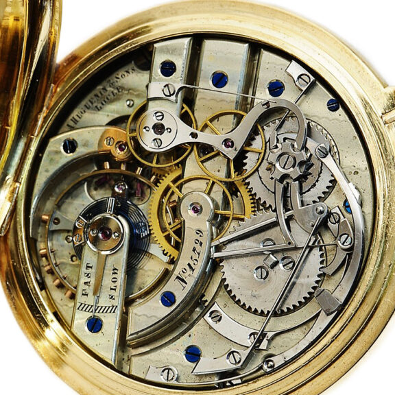 Swiss heavy gold pocket watch with chronograph Circa 1890 Swiss heavy gold pocket watch with chronograph Circa 1890