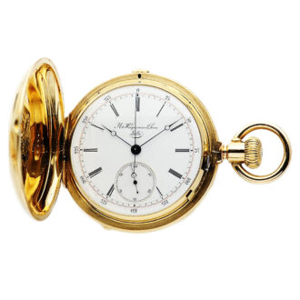 Swiss heavy gold pocket watch with chronograph Circa 1890