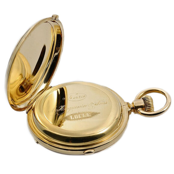 Swiss heavy gold pocket watch with chronograph Circa 1890 Swiss heavy gold pocket watch with chronograph Circa 1890