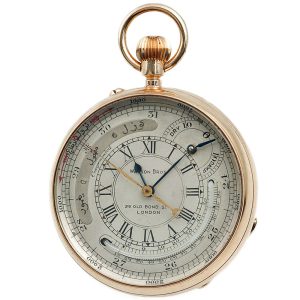 English pocket watch with hygro-, baro- and thermometer Circa 1900