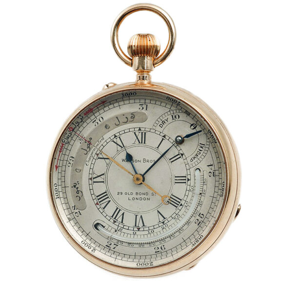 English pocket watch with hygro-, baro- and thermometer Circa 1900 English pocket watch with hygro-, baro- and thermometer Circa 1900