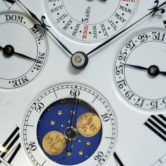 Swiss watch with perpetual calendar and moon phases Circa 1880