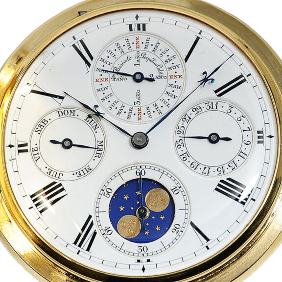 Swiss watch with perpetual calendar and moon phases Circa 1880 Swiss watch with perpetual calendar and moon phases Circa 1880