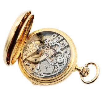 Swiss gold watch with calendar and chronograph Circa 1875