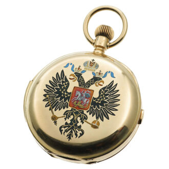 Swiss gold enamel minute repeating pocket chronograph Circa 1880