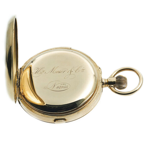 Swiss gold enamel minute repeating pocket chronograph Circa 1880 Swiss gold enamel minute repeating pocket chronograph Circa 1880