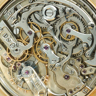 Swiss gold enamel minute repeating pocket chronograph Circa 1880