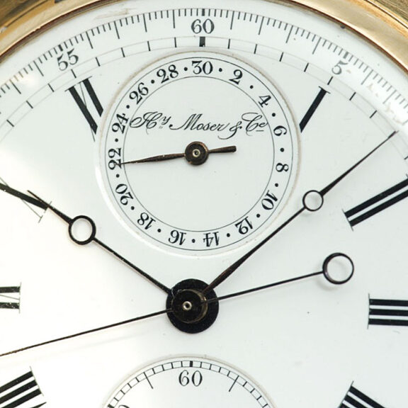 Swiss gold enamel minute repeating pocket chronograph Circa 1880 Swiss gold enamel minute repeating pocket chronograph Circa 1880