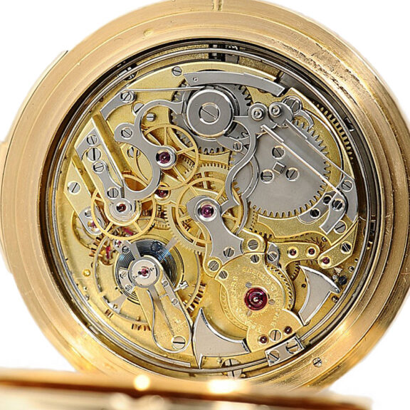 Swiss gold minute repeating chronograph watch Circa 1885 Swiss gold minute repeating chronograph watch Circa 1885