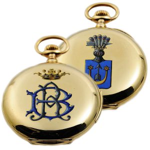 Swiss watch with repeater and enamel monogram Circa 1900