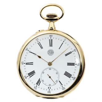 Swiss dress watch with gold chain, original box and certificate Circa 1890