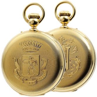Swiss 18-carat gold hunting cased pocket chronometer Circa 1870