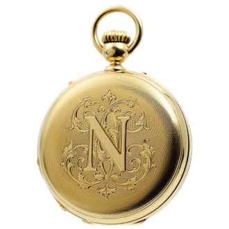 Swiss 18-carat gold hunting cased pocket chronometer Circa 1870
