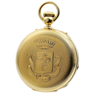 Swiss 18-carat gold hunting cased pocket chronometer Circa 1870