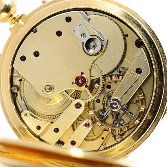 Swiss 18-carat gold hunting cased pocket chronometer Circa 1870 Swiss 18-carat gold hunting cased pocket chronometer Circa 1870