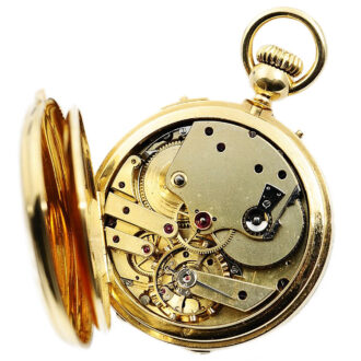Swiss 18-carat gold hunting cased pocket chronometer Circa 1870