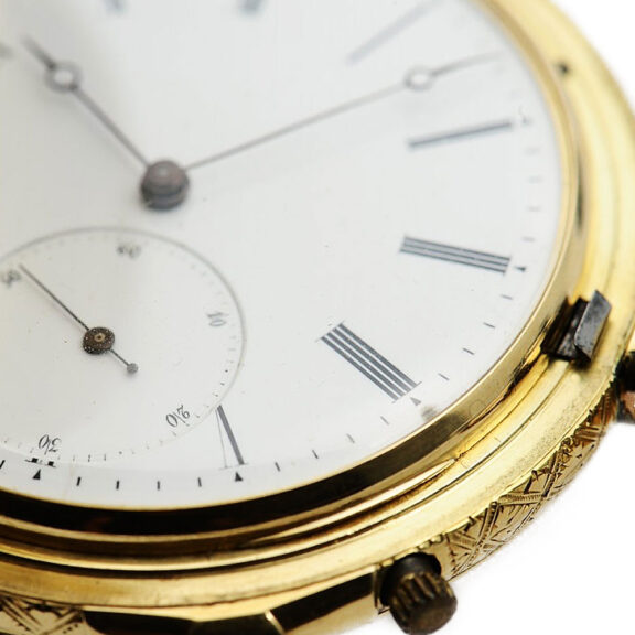 Swiss pocket watch with rare automatic winding system Circa 1875 Swiss pocket watch with rare automatic winding system Circa 1875