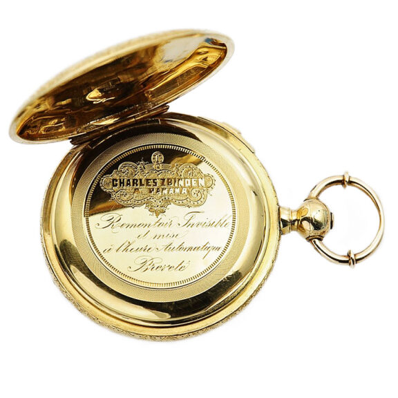 Swiss pocket watch with rare automatic winding system Circa 1875 Swiss pocket watch with rare automatic winding system Circa 1875