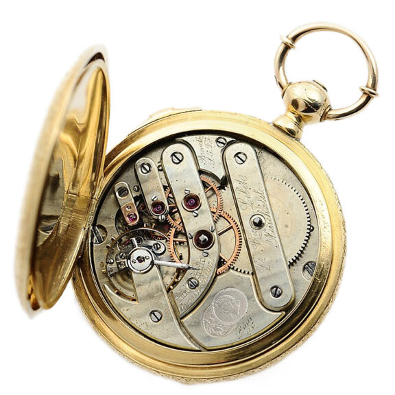 Swiss pocket watch with rare automatic winding system Circa 1875 Swiss pocket watch with rare automatic winding system Circa 1875