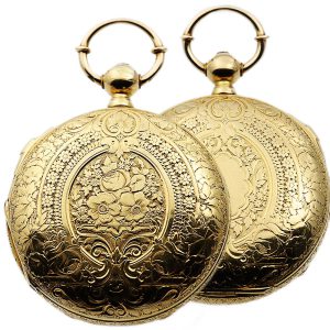 Swiss pocket watch with rare automatic winding system Circa 1875