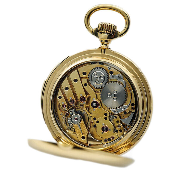 Swiss gold minute repeating hunting cased pocket Circa 1900 Swiss gold minute repeating hunting cased pocket Circa 1900