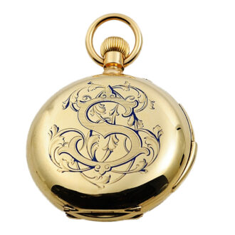 Swiss rose gold hunting cased complicated lever Circa 1890