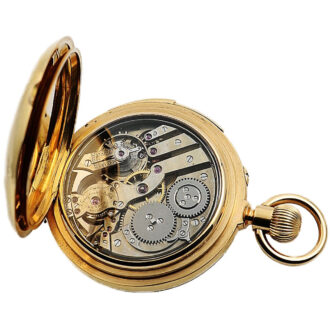 Swiss rose gold hunting cased complicated lever Circa 1890