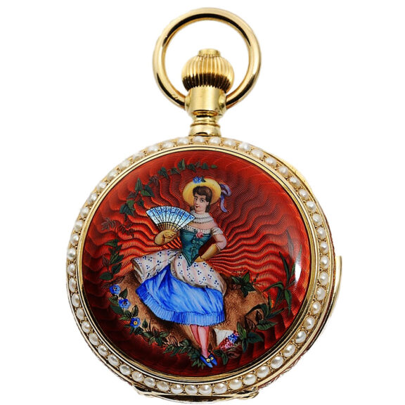 Swiss enamel minute repeater for Chinese market Circa 1895 Swiss enamel minute repeater for Chinese market Circa 1895