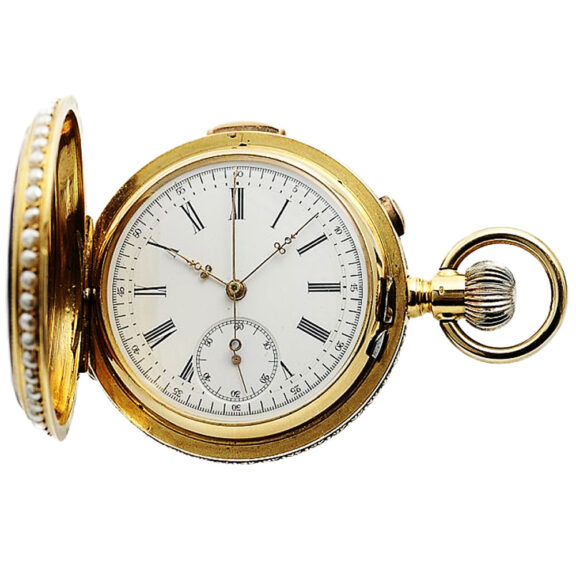 Swiss gold minute repeating chronograph watch Circa 1895 Swiss gold minute repeating chronograph watch Circa 1895