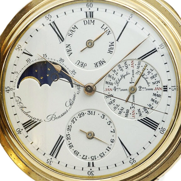 Swiss perpetual calendar with moon phases Circa 1869 Swiss perpetual calendar with moon phases Circa 1869