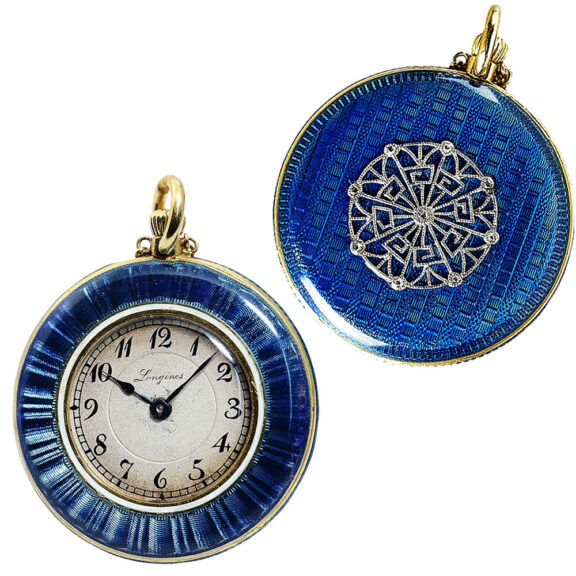 Small Swiss pendant watch studded with diamonds Circa 1909