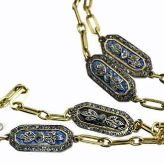French gold, enamel and diamond-set pendant watch Circa 1880
