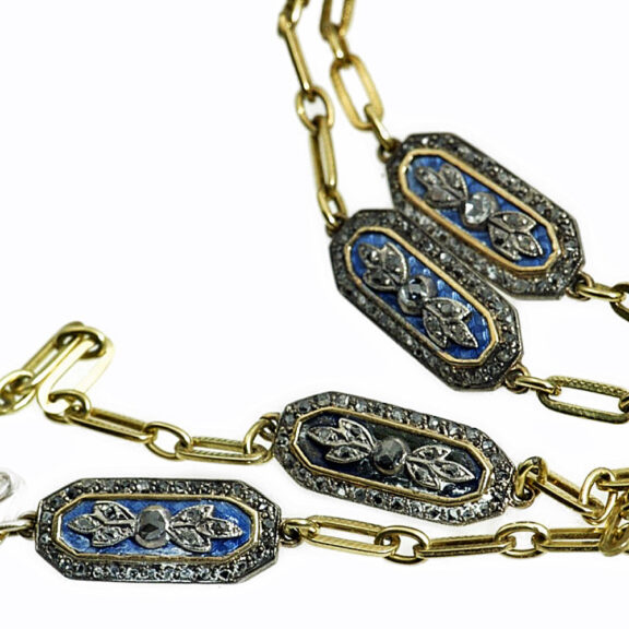 French gold, enamel and diamond-set pendant watch Circa 1880 French gold, enamel and diamond-set pendant watch Circa 1880