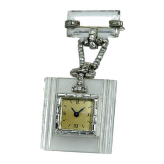 French sophisticated rock crystal fob watch Circa 1930 French sophisticated rock crystal fob watch Circa 1930
