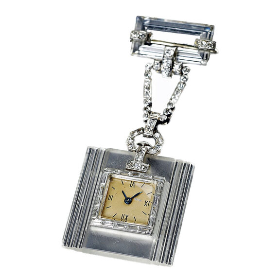 French sophisticated rock crystal fob watch Circa 1930 French sophisticated rock crystal fob watch Circa 1930