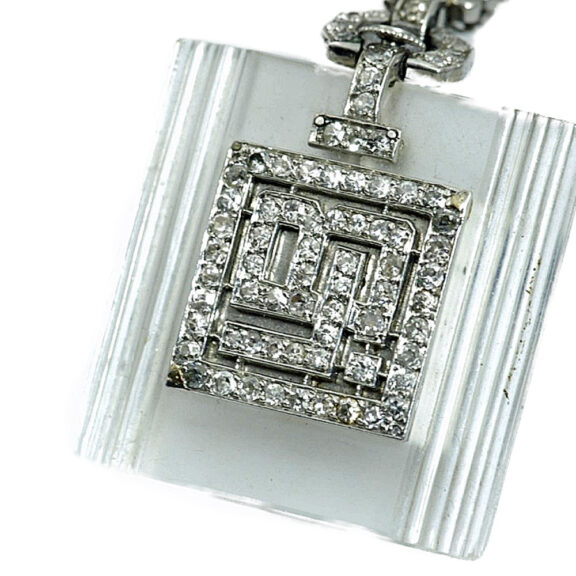 French sophisticated rock crystal fob watch Circa 1930 French sophisticated rock crystal fob watch Circa 1930