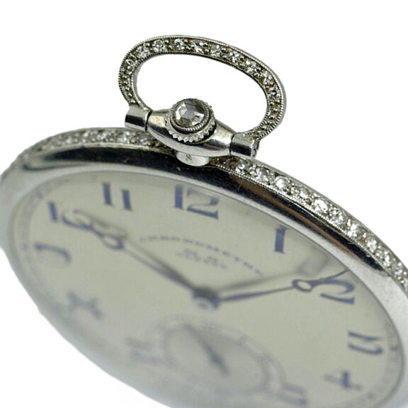 Swiss diamond-set Art Deco platinum dress watch Circa 1930 Swiss diamond-set Art Deco platinum dress watch Circa 1930