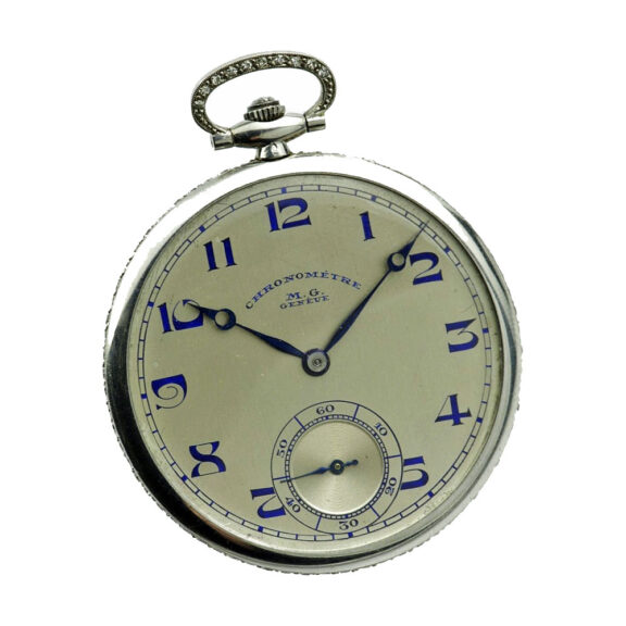Swiss diamond-set Art Deco platinum dress watch Circa 1930 Swiss diamond-set Art Deco platinum dress watch Circa 1930