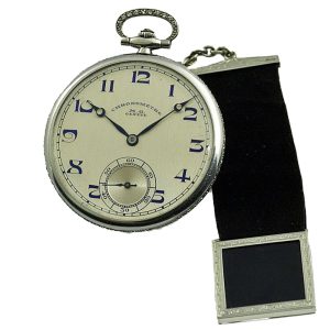 Swiss diamond-set Art Deco platinum dress watch Circa 1930