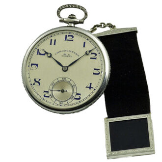 Swiss diamond-set Art Deco platinum dress watch Circa 1930