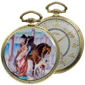 American decorative gold enamel pendant watch Circa 1929