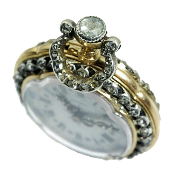 French gold, enamel and diamond set lever watch Circa 1910 French gold, enamel and diamond set lever watch Circa 1910