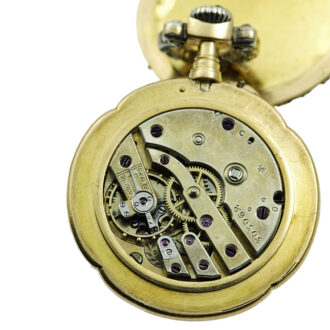 French gold, enamel and diamond set lever watch Circa 1910 French gold, enamel and diamond set lever watch Circa 1910