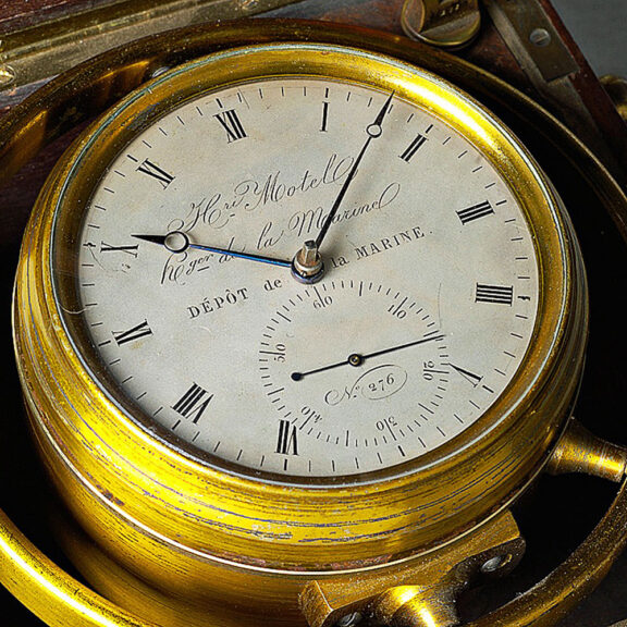 French ship's chronometer with detent escapement Circa 1850 French ship's chronometer with detent escapement Circa 1850
