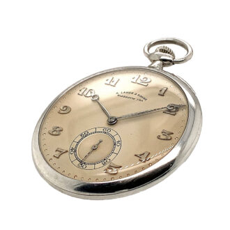 Rare flat German platinum open faced pocket watch Circa 1936