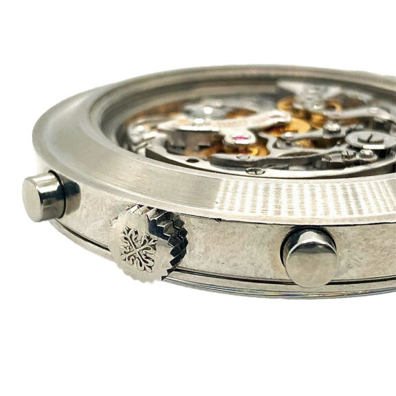 Swiss stainless steel pocket watch with chronograph Circa 1966 Swiss stainless steel pocket watch with chronograph Circa 1966